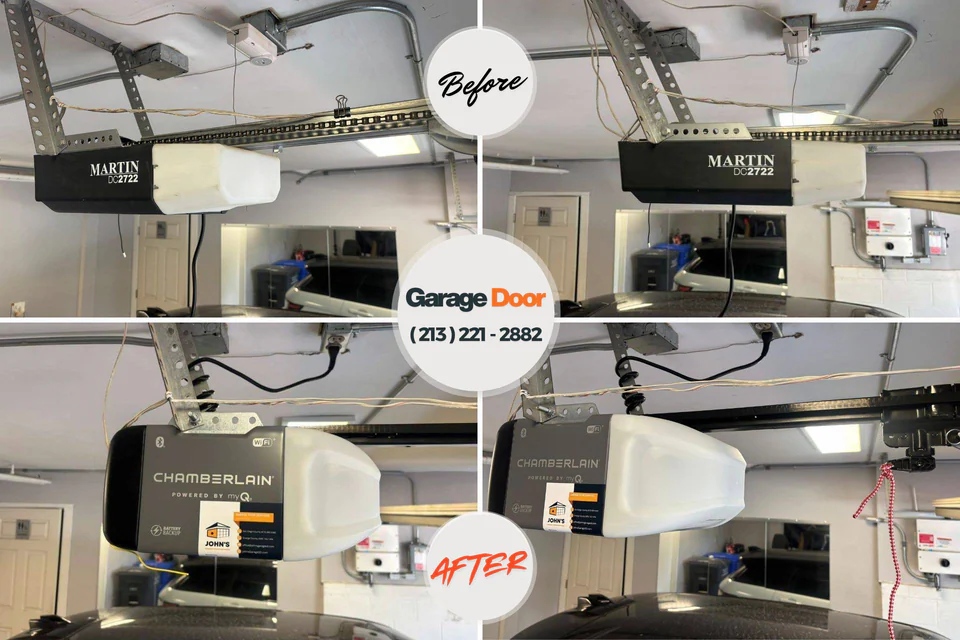 Before and after: garage door repair Maury County